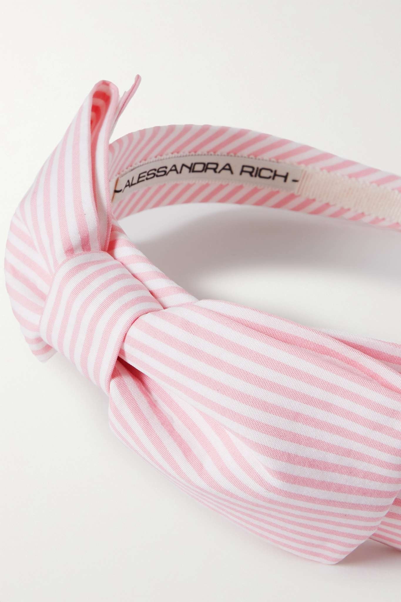 Bow-embellished striped cotton headband - 4