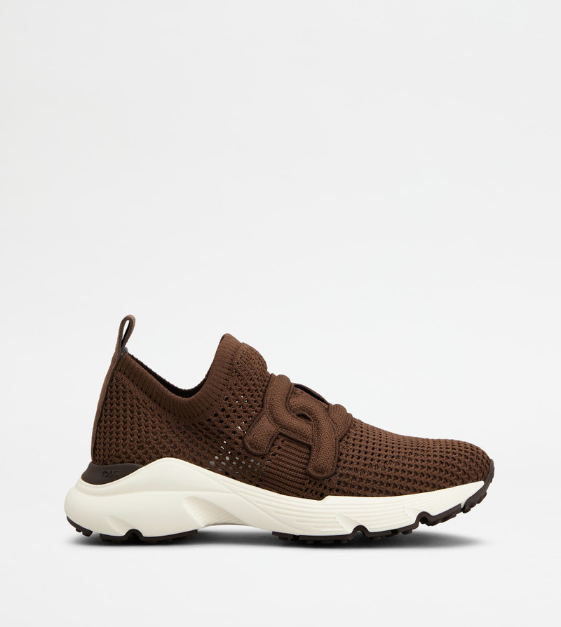 KATE SLIP-ON SNEAKERS IN FABRIC - BROWN - 1