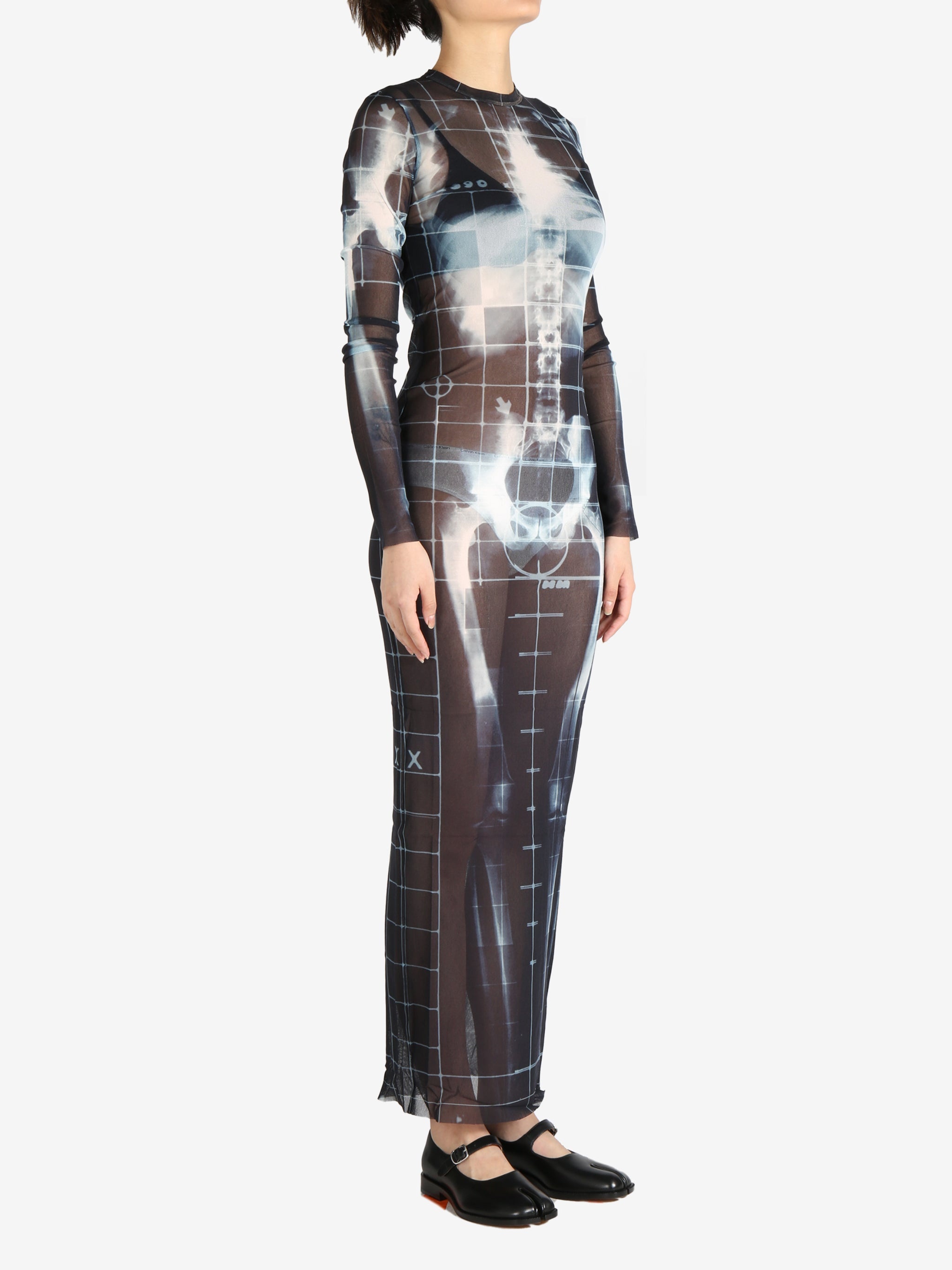 JEAN PAUL GAULTIER - Women Printed "Squeletor" Mesh Long Dress - 2