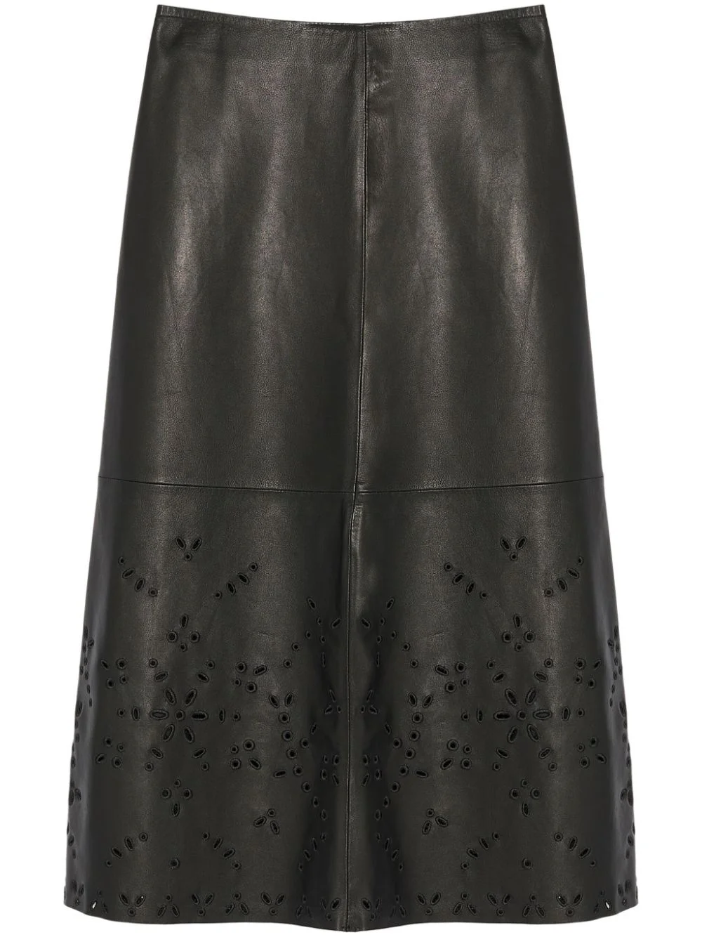 leather midi skirt - 1
