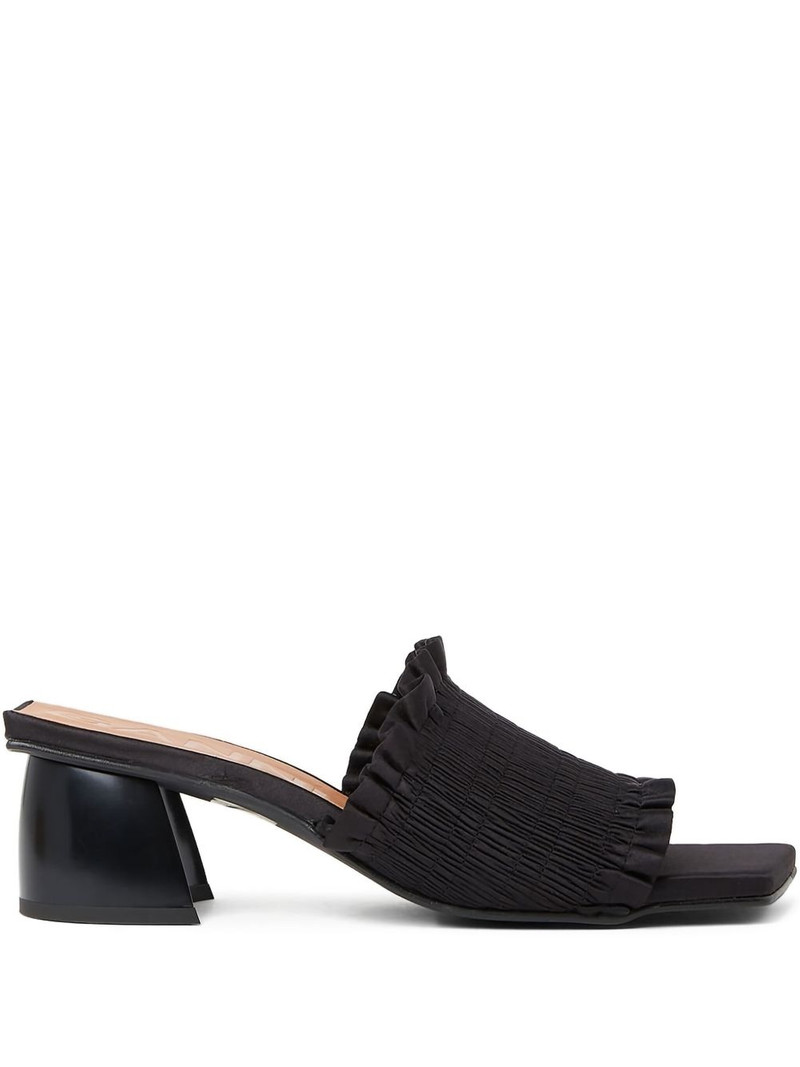 Shirred satin mules 1