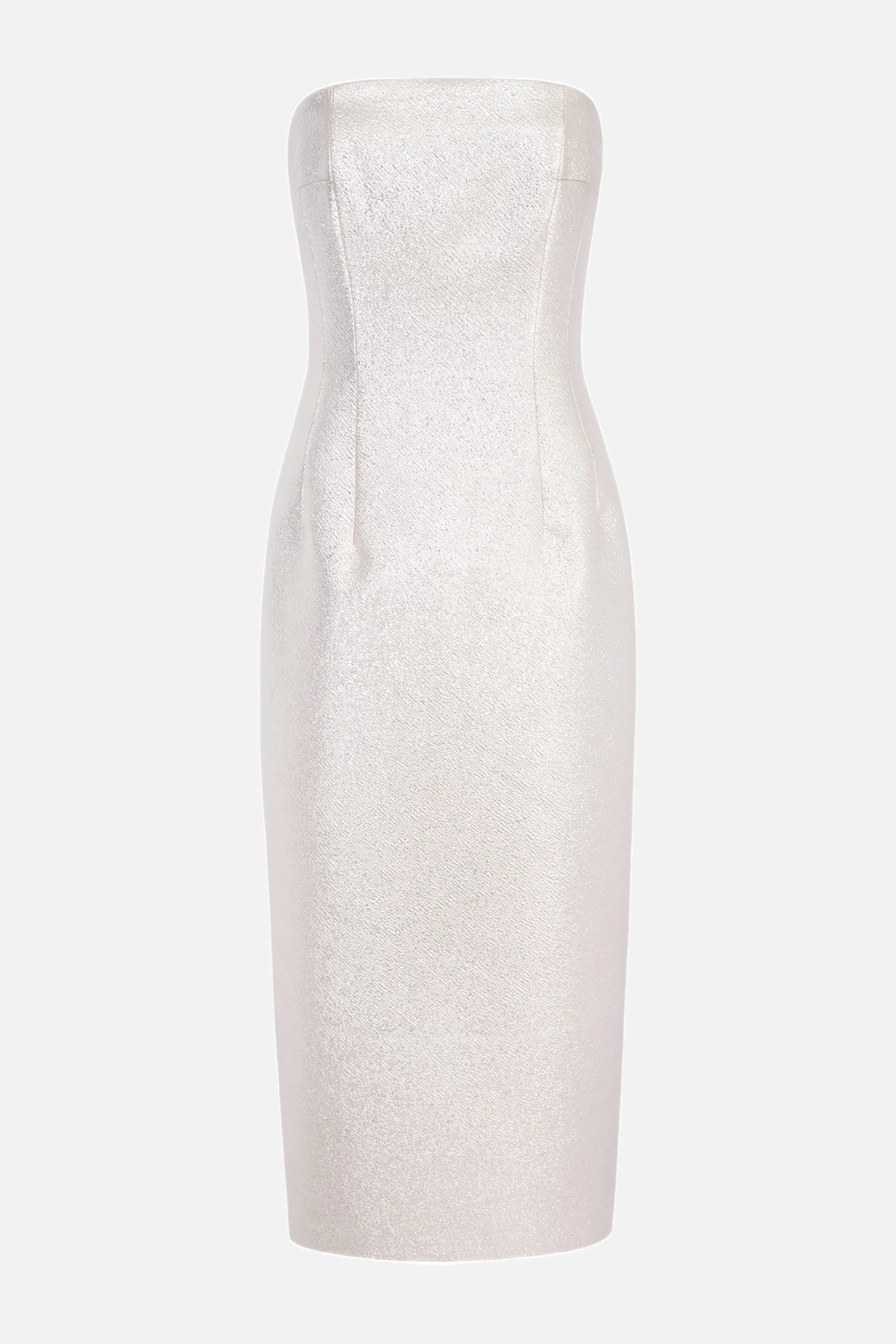 Leila Dress in Champagne Metallic Cloque - 1