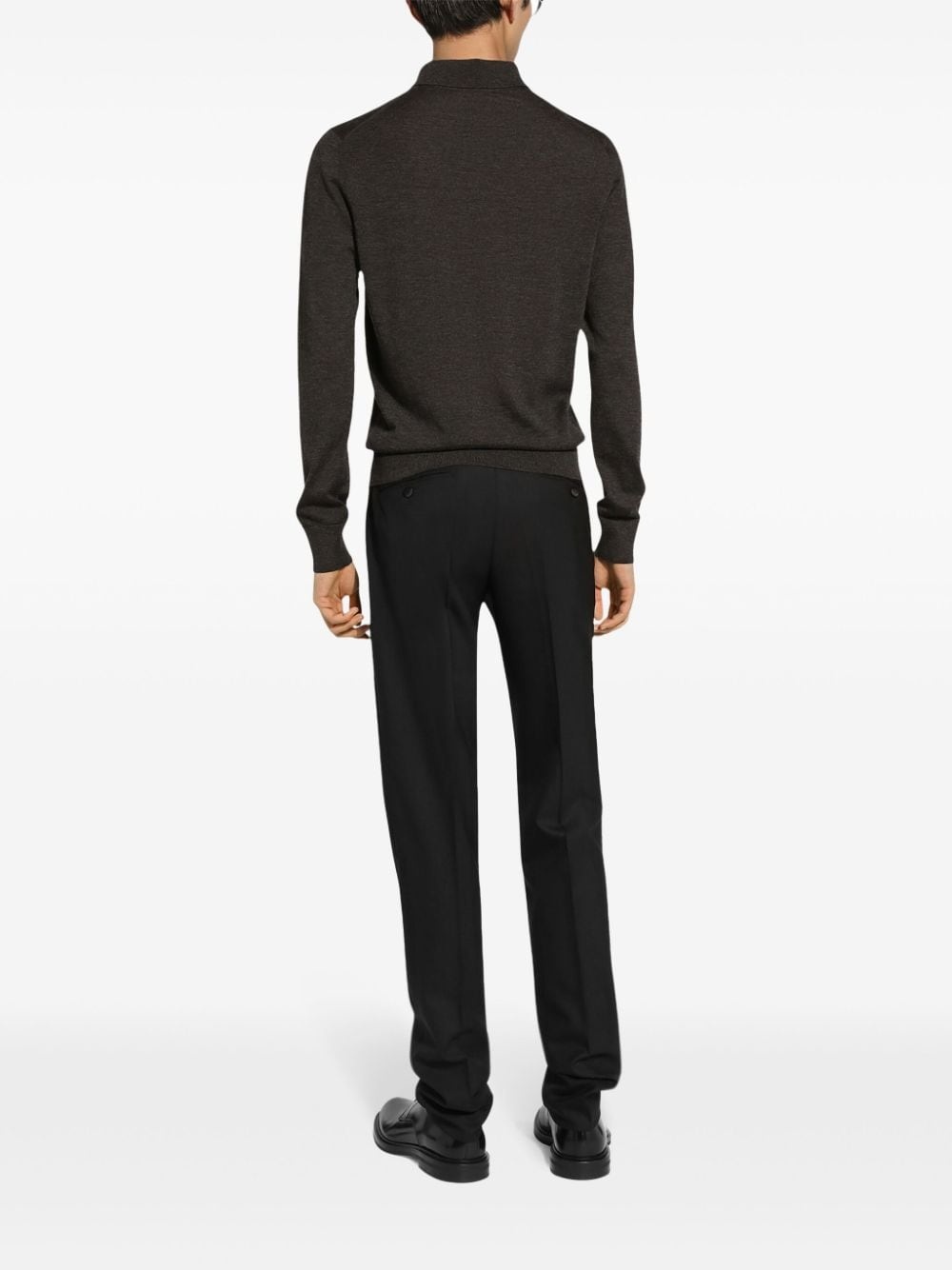 logo-embroidered cashmere polo shirt - 4