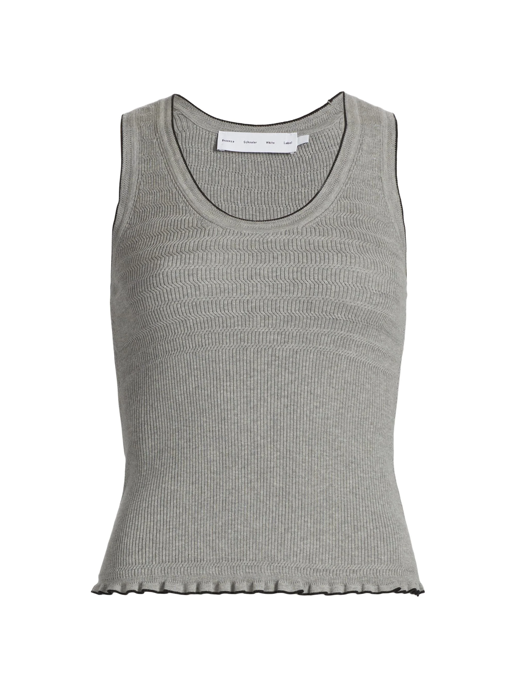 Women's Eloise Cotton Knit Top - Pale Grey Melange - 1
