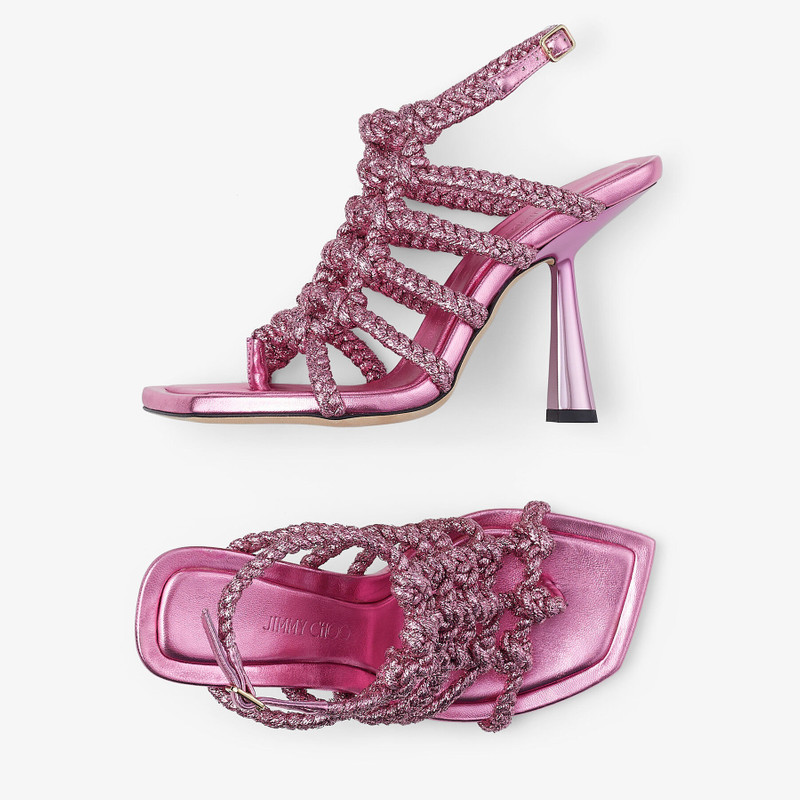 Izobel Sandal 100 Candy Pink Metallic Lurex Sandals 5