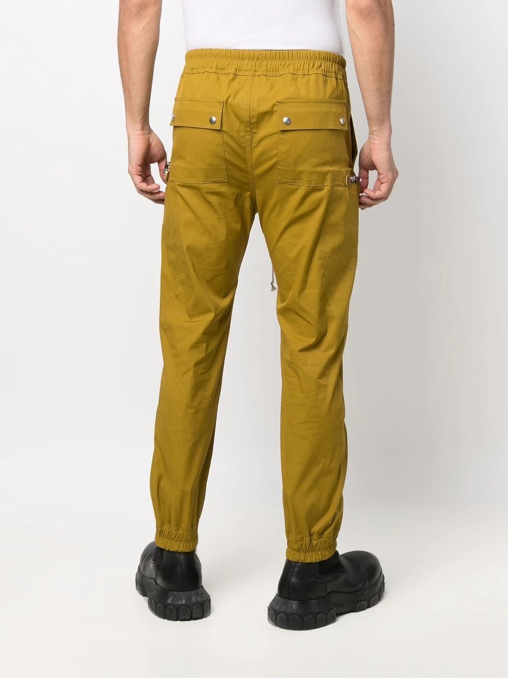 drawstring-waist tapered trousers - 4