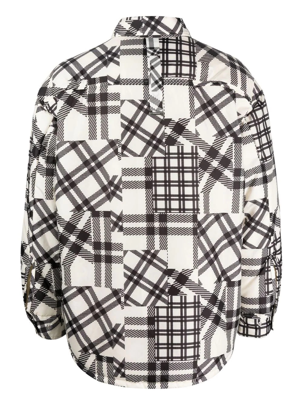 patchwork-check shirt jacket - 2