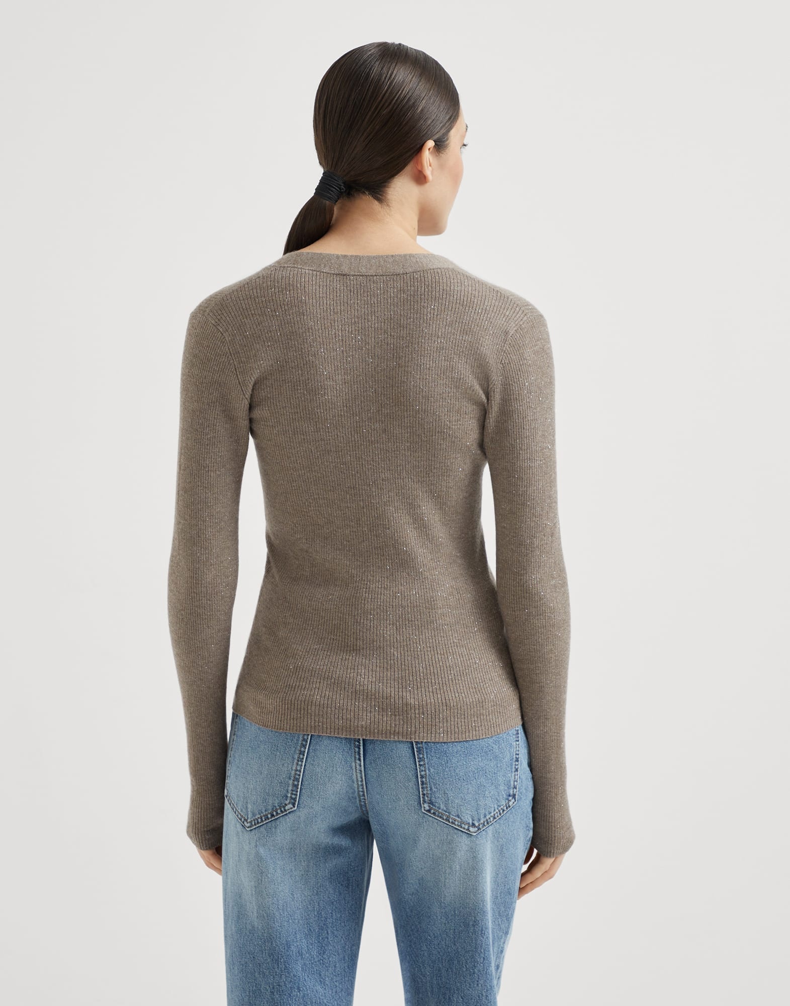 Sparkling cashmere lightweight rib cardigan - 2