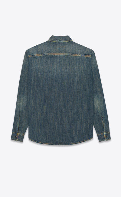 SAINT LAURENT oversized shirt in deep vintage blue denim outlook