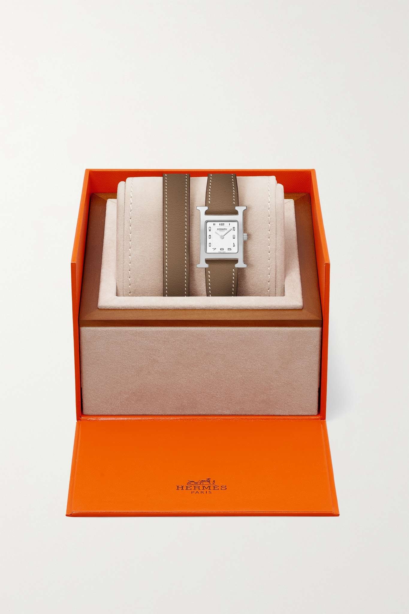 Heure H 25mm small stainless steel and leather watch - 7