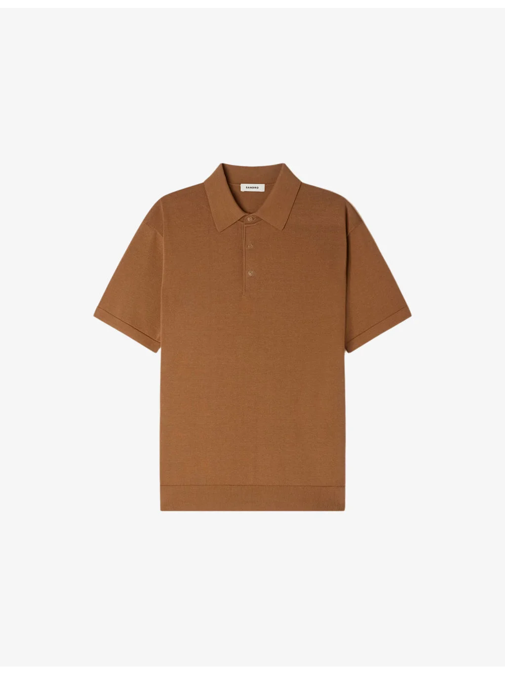 Short-Sleeved Cotton and Silk Polo Shirt - 1