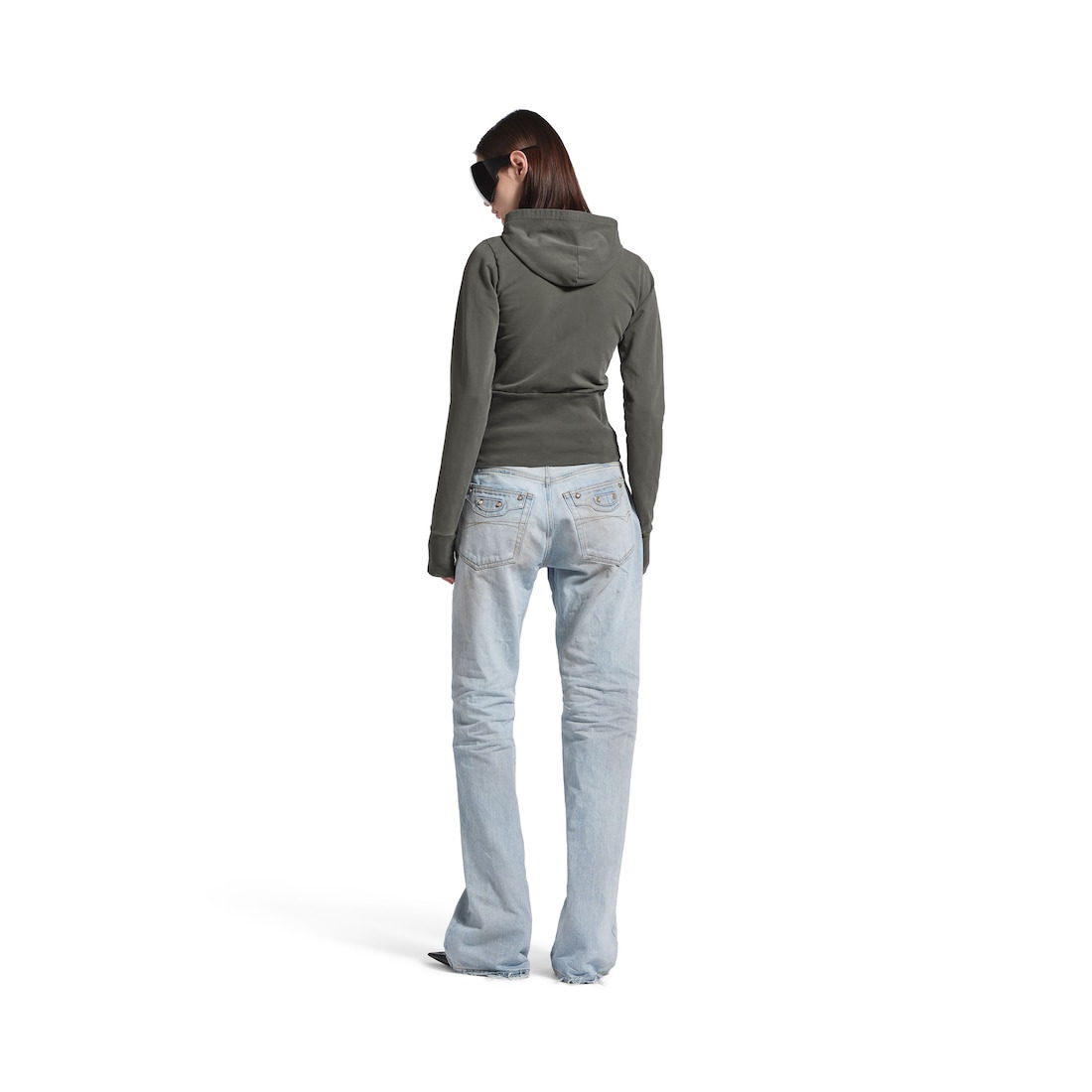 Women's Loop Sports Icon High Rib Zip-up Hoodie in Grey - 4