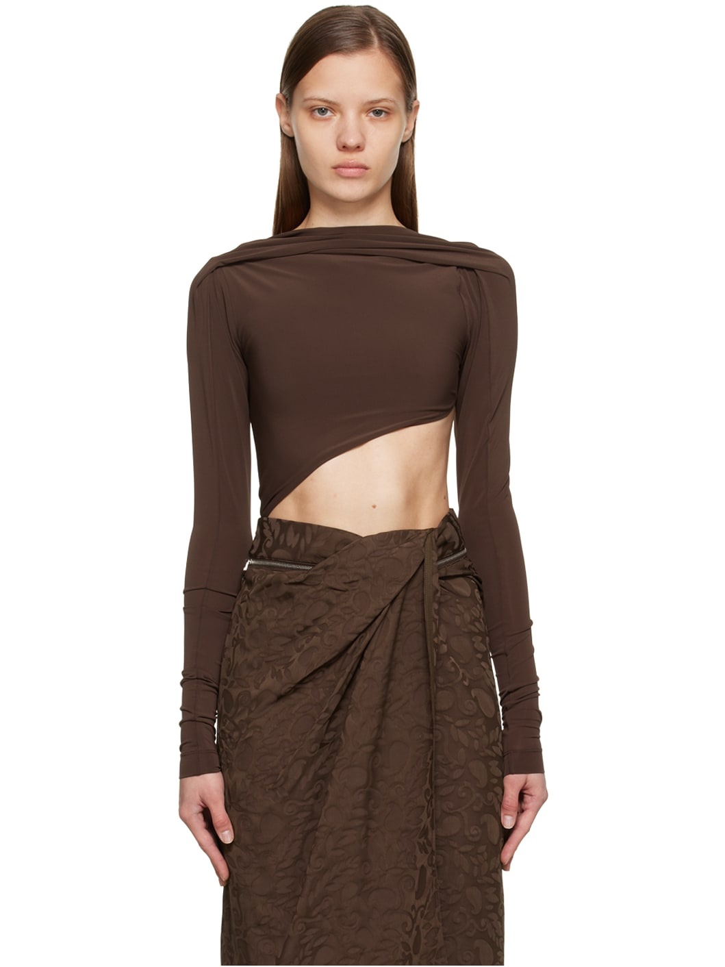 Brown Le Papier 'Le Body Carozzu' Bodysuit - 1