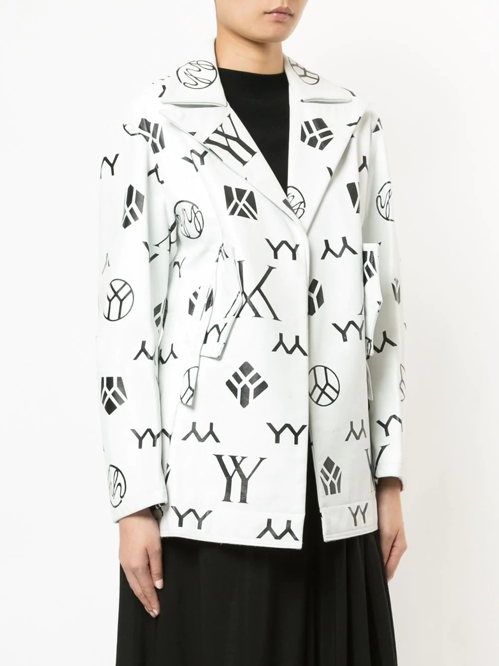 monogram asymmetric jacket - 3