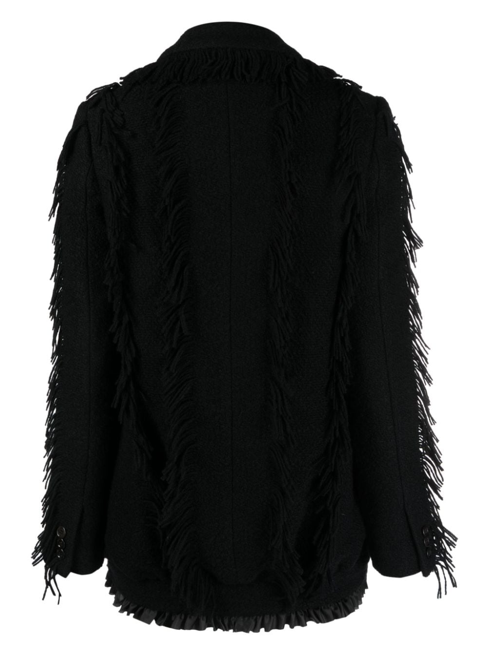 fringe-detailing wool-blend blazer - 2
