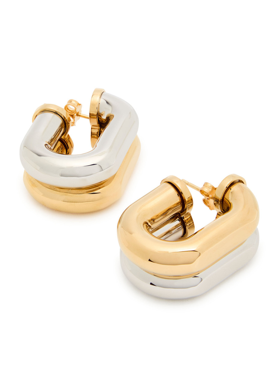 Rabanne XL Link Two-tone Hoop Earrings - 3