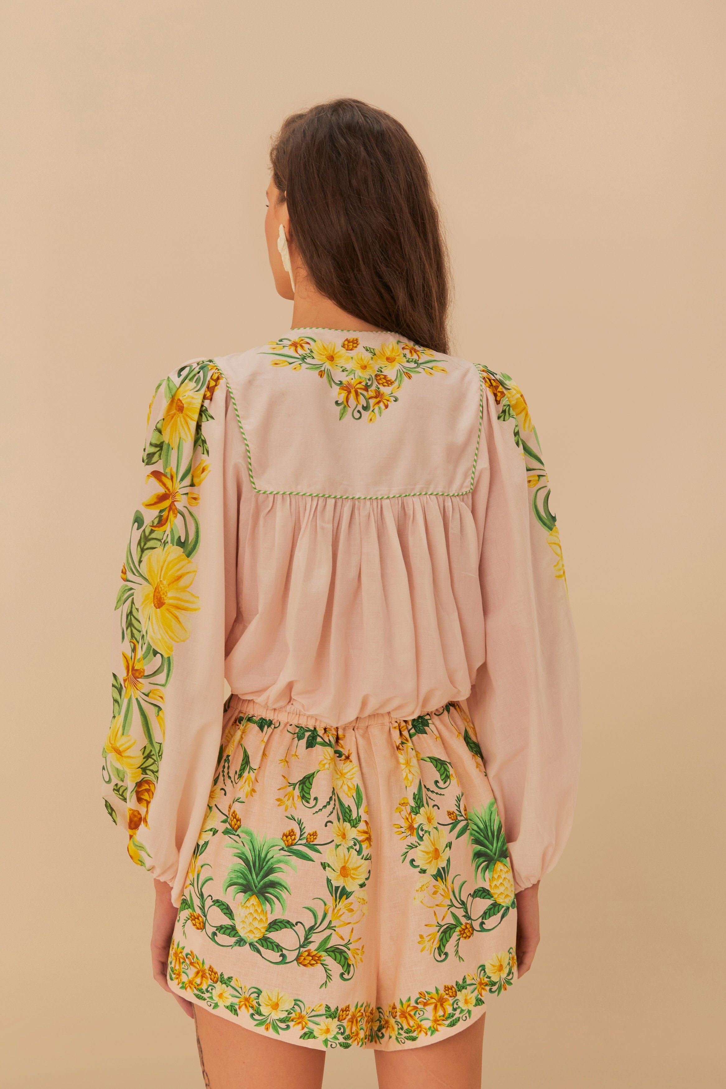 Pink Botanical Beauty Long Sleeve Blouse - 5
