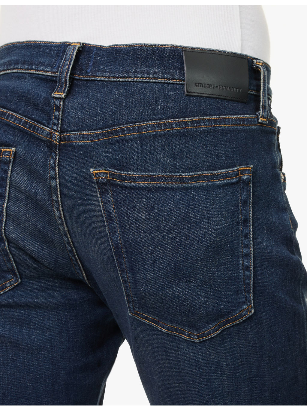 London slim-fit tapered-leg mid-rise  stretch-denim and cashmere jeans - 6