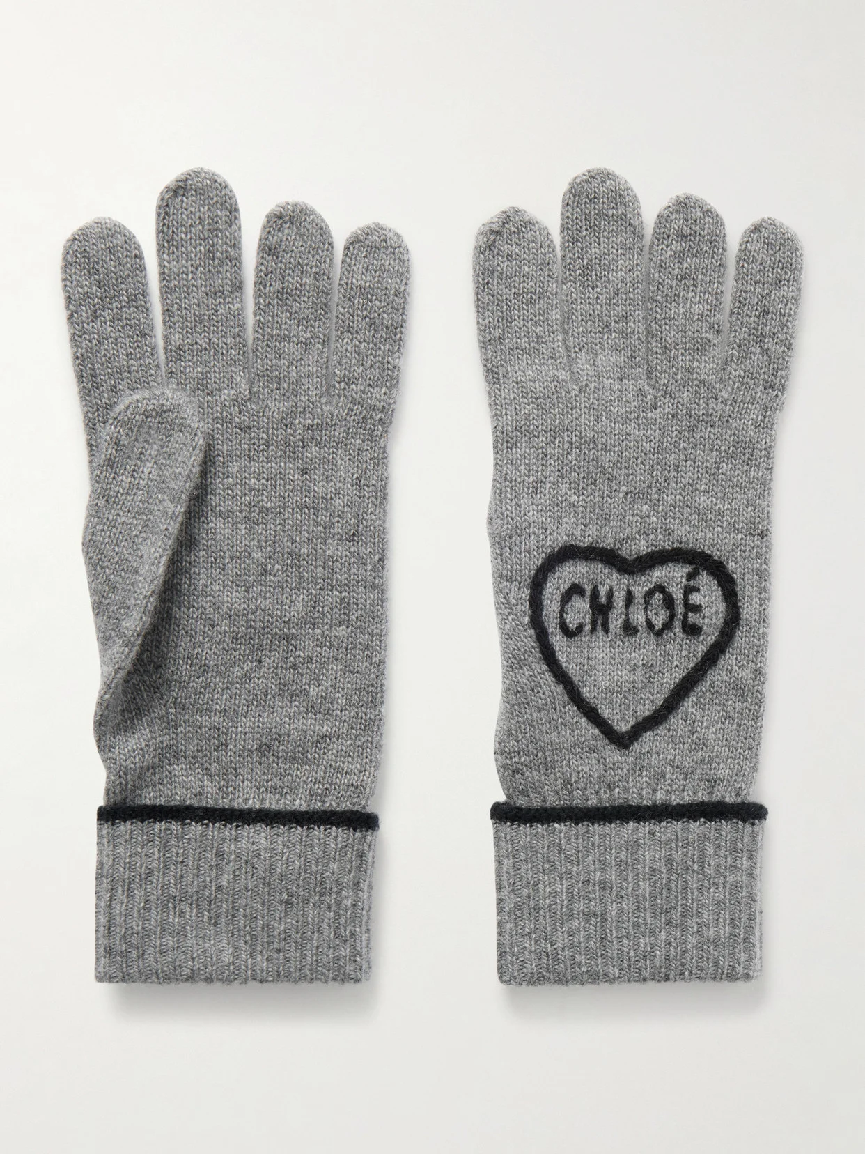 Embroidered Wool And Cashmere-blend Gloves - 1