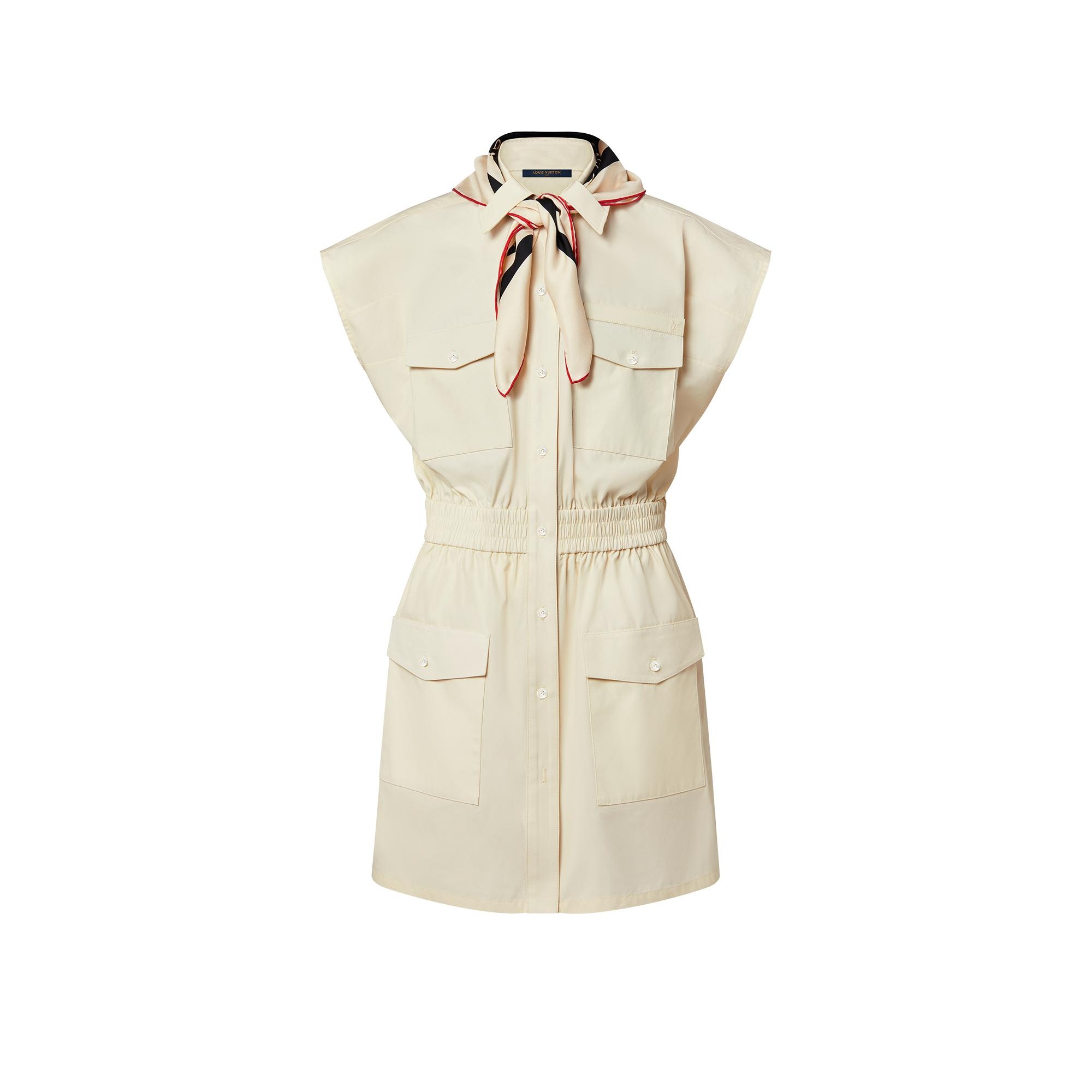 Monogram Scarf Safari Shirt Dress - 1