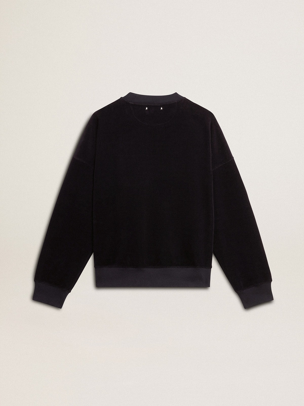 Black crew neck sweatshirt with embroidered lettering - 6