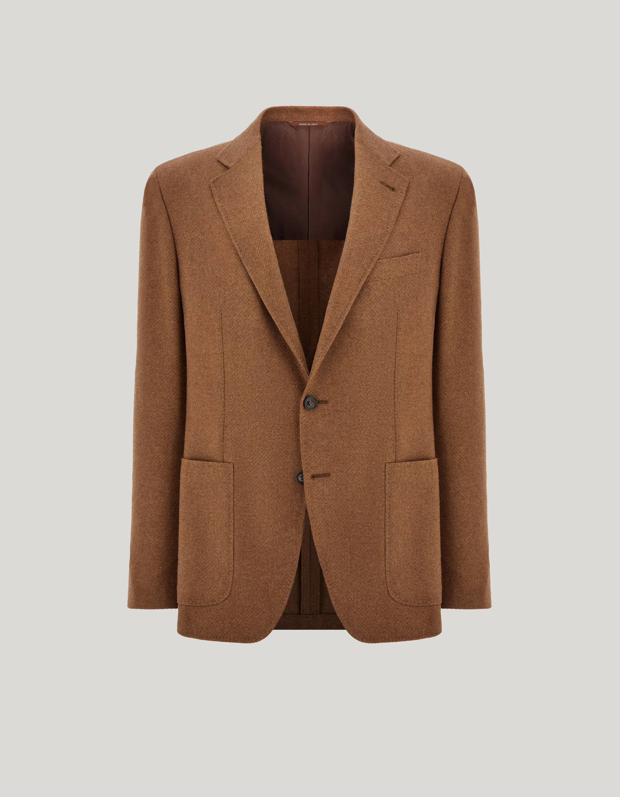 SAND CASHMERE AND SILK SINGLE-BREASTED MODERN-FIT KEI JACKET - 1