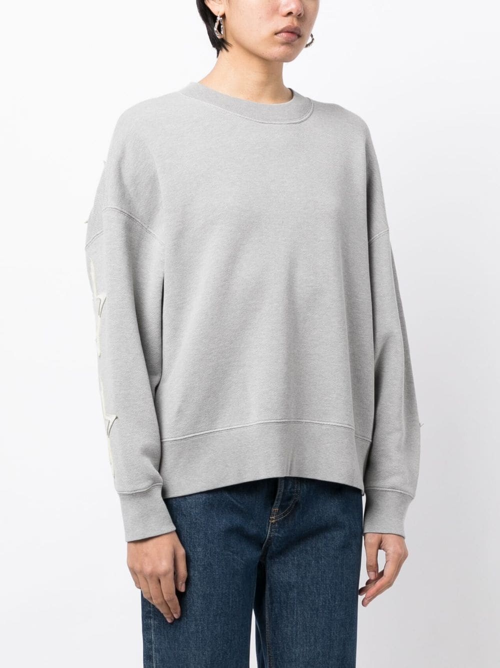 logo-print star-patch cotton sweatshirt - 4