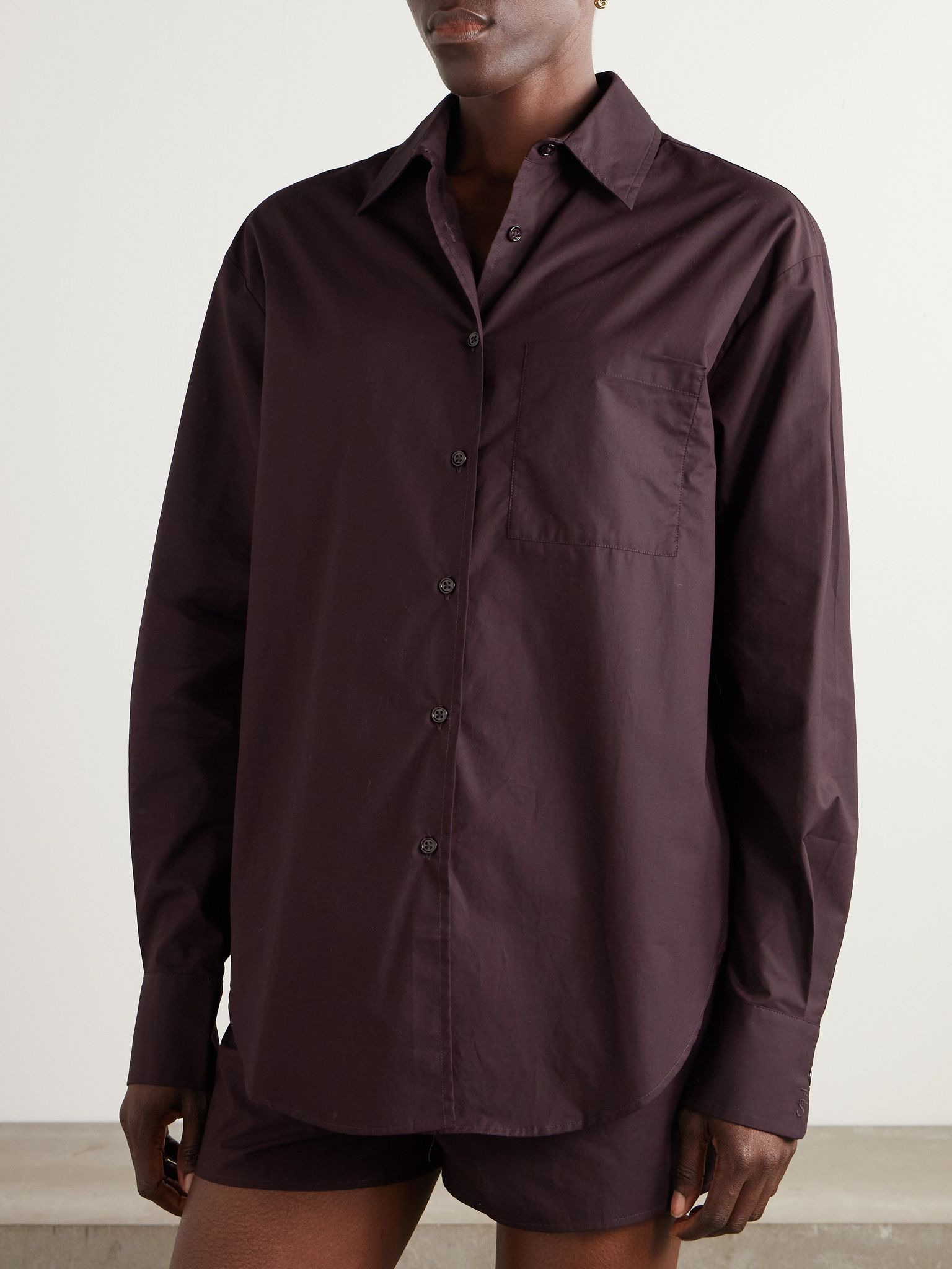 Lui organic cotton-poplin shirt Dark purple - 3
