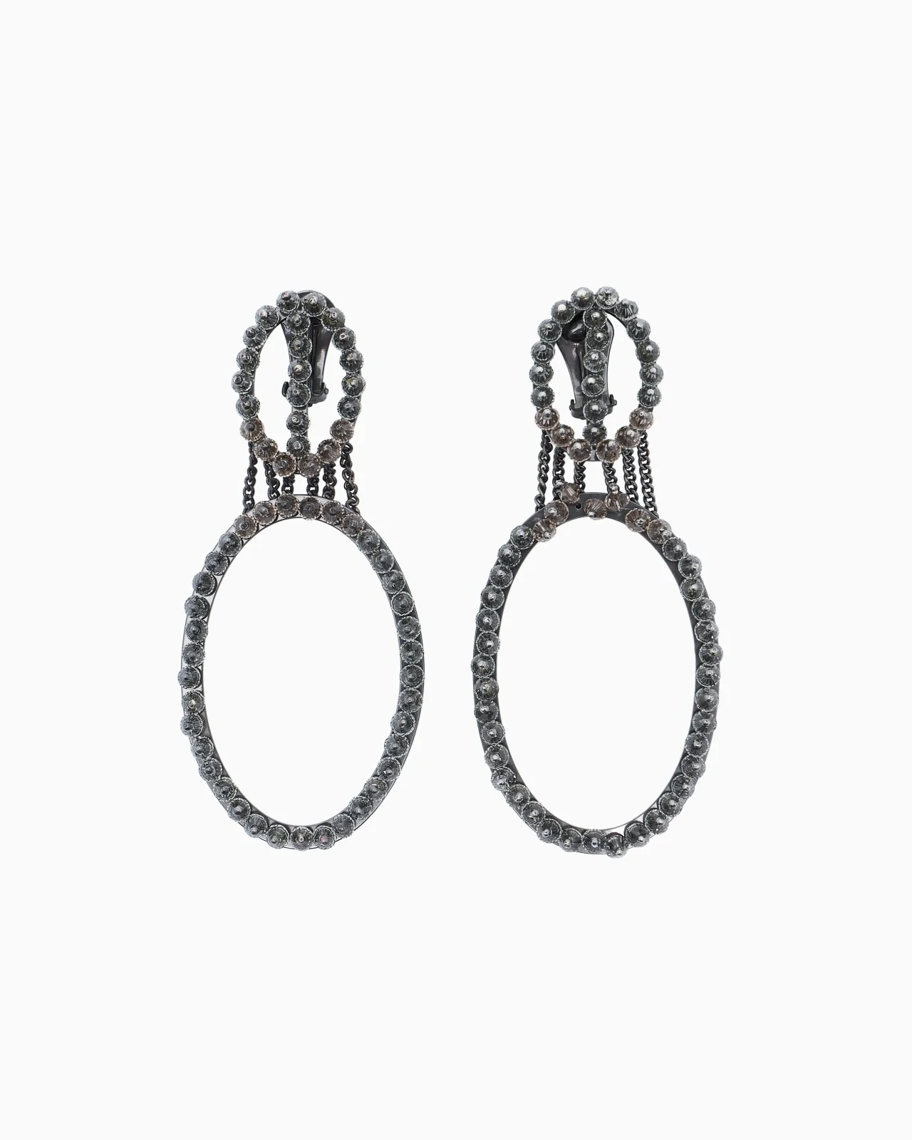 PENDANT HOOP EARRINGS WITH BEADS - 1