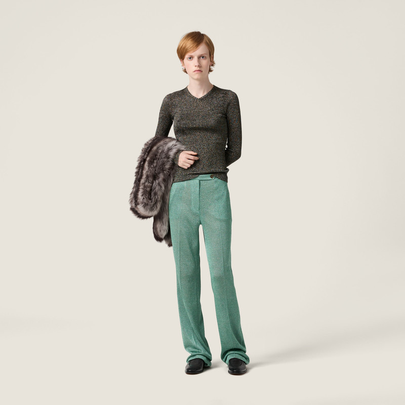 Miu Miu Lurex pants outlook