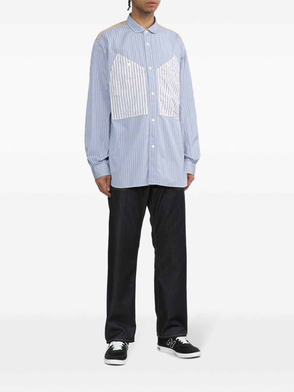 panelled cotton shirt - 2