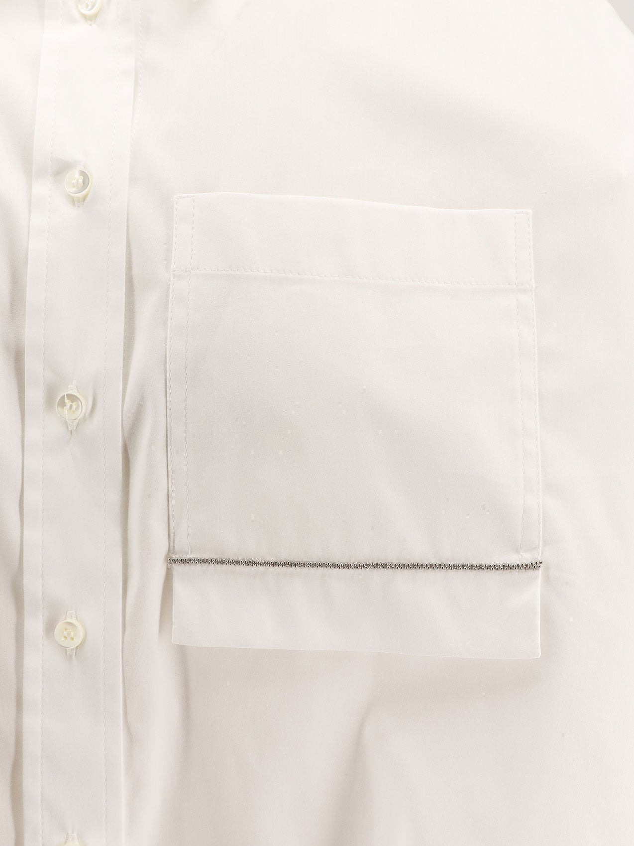 Brunello Cucinelli Women Cotton Blend Shirt With Monili Detail - 3