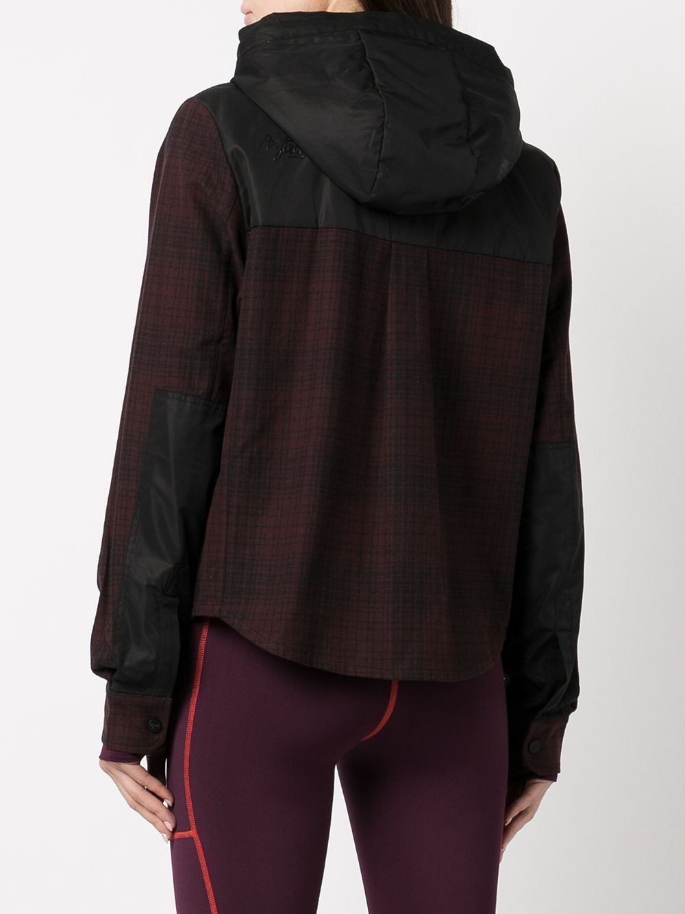 check-print zipped hoodie - 4