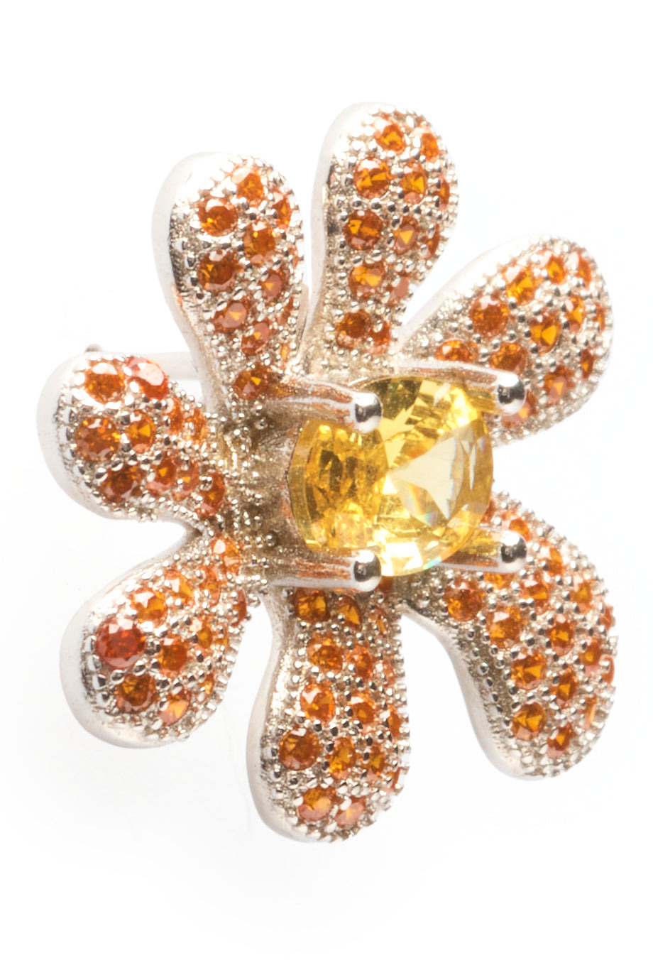 TOPAZ PAVE SQUASHED BLOSSOM EARRING - 3