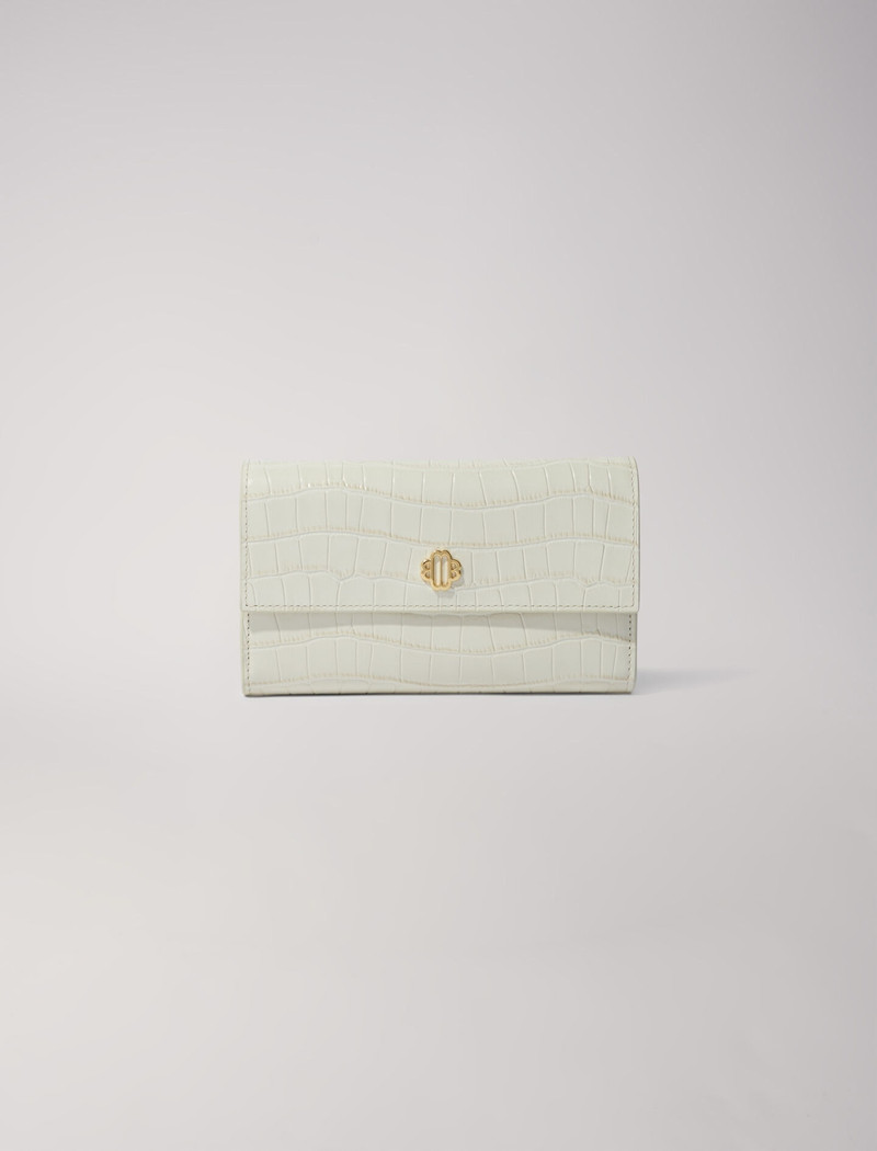 Croc-effect embossed leather bag 1