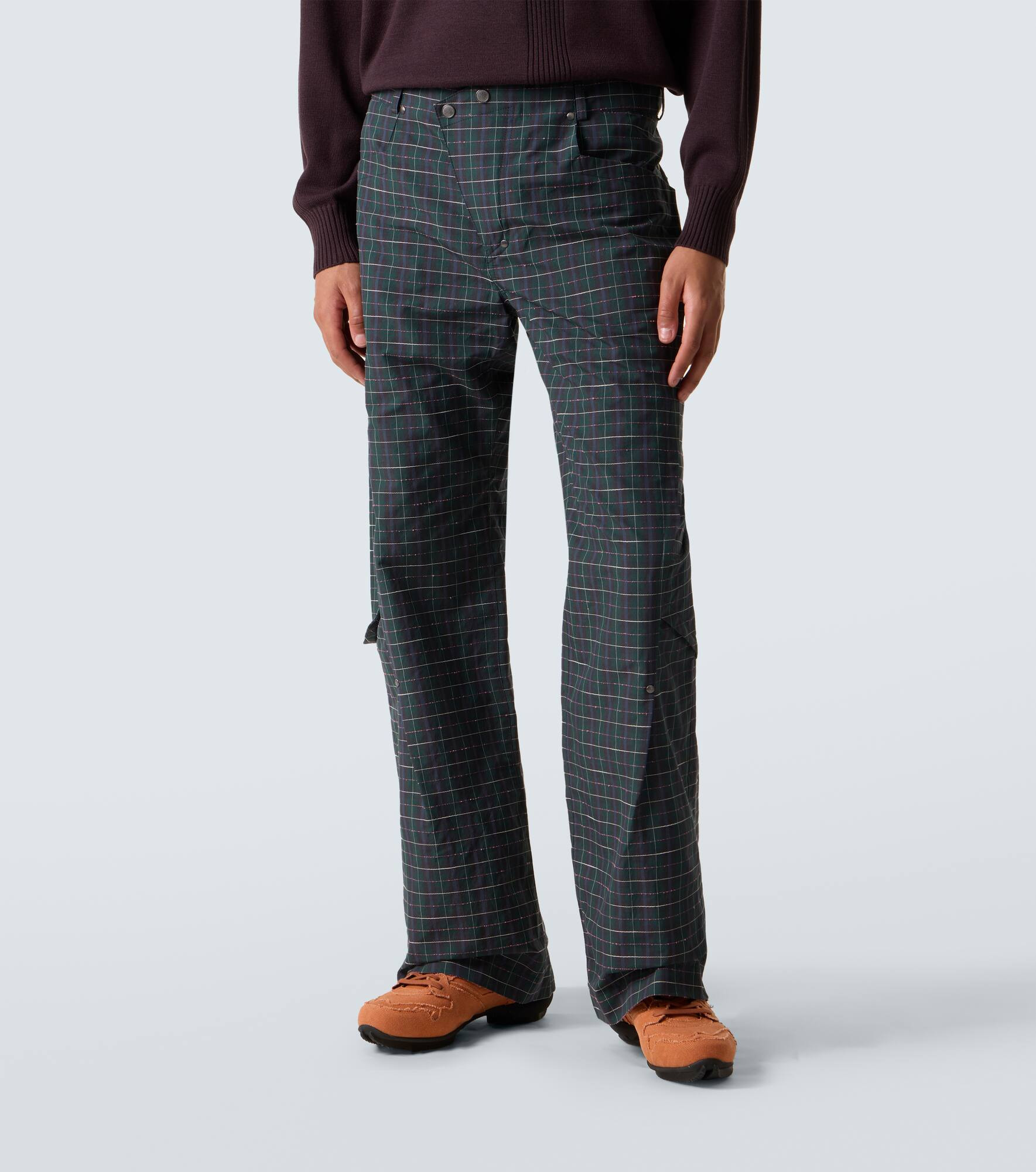 Kraner checked cotton-blend wide-leg pants - 3