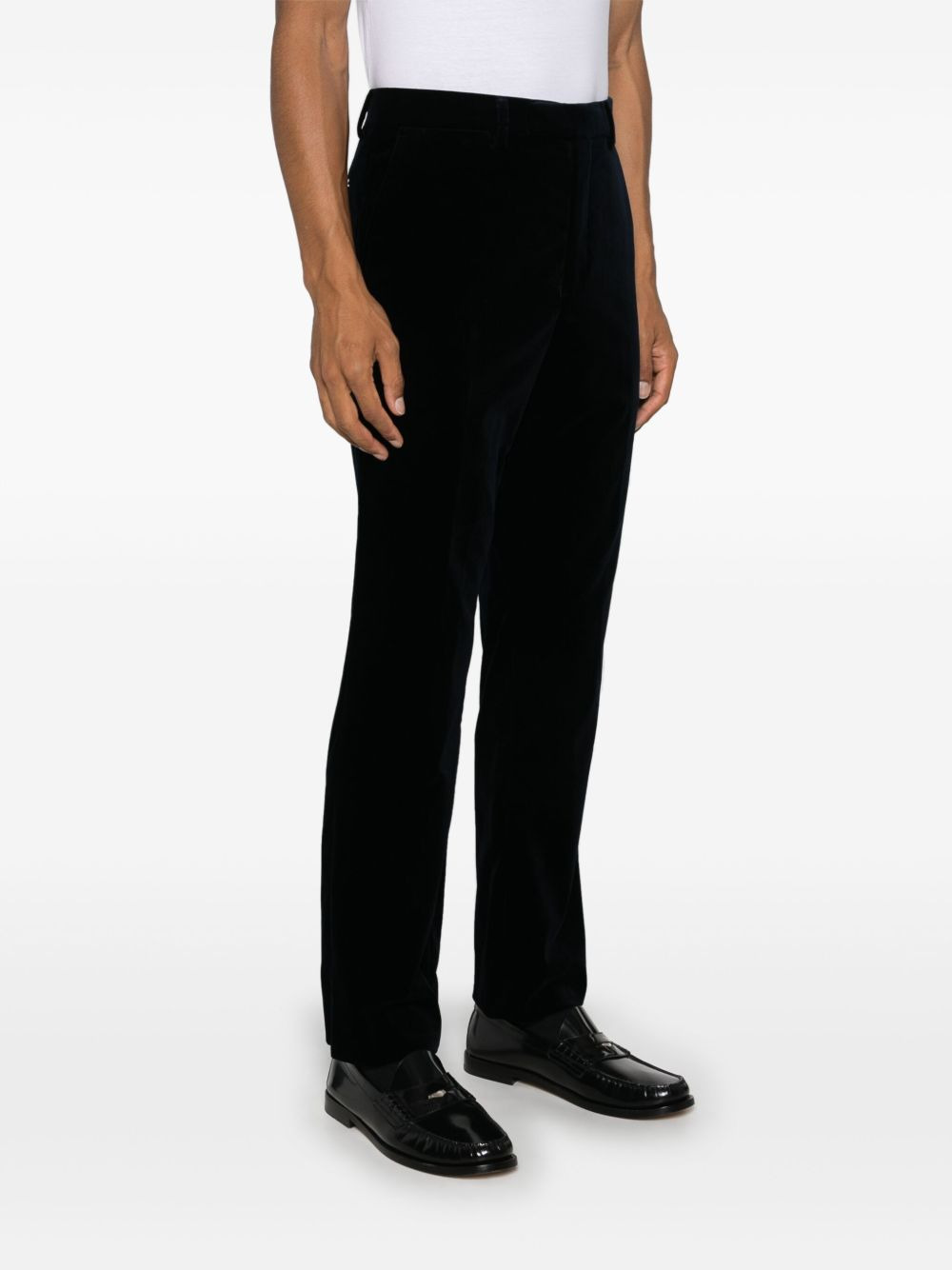 mid-rise tailored velvet trousers - 3
