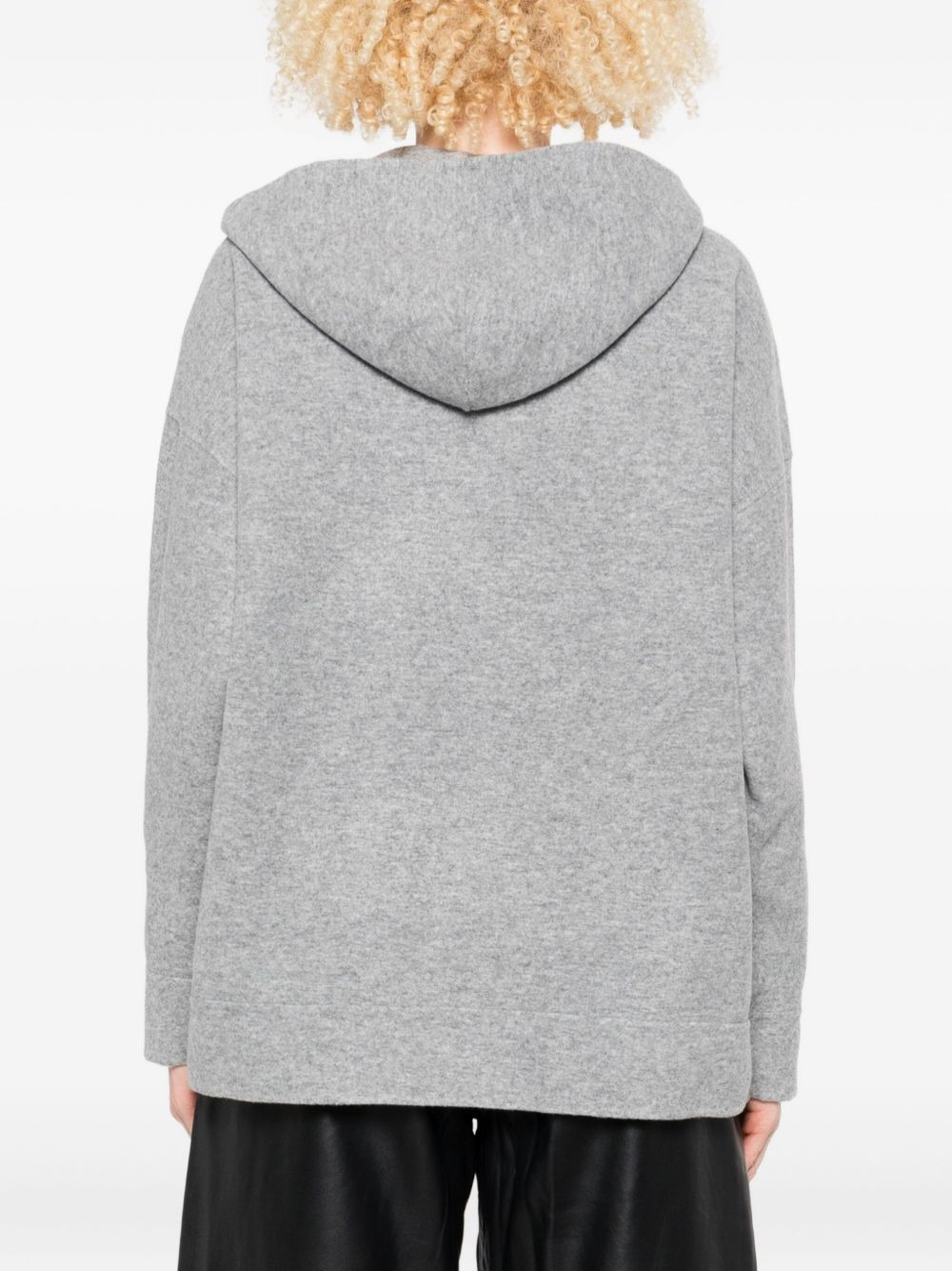 zip-up wool-blend hoodie - 4