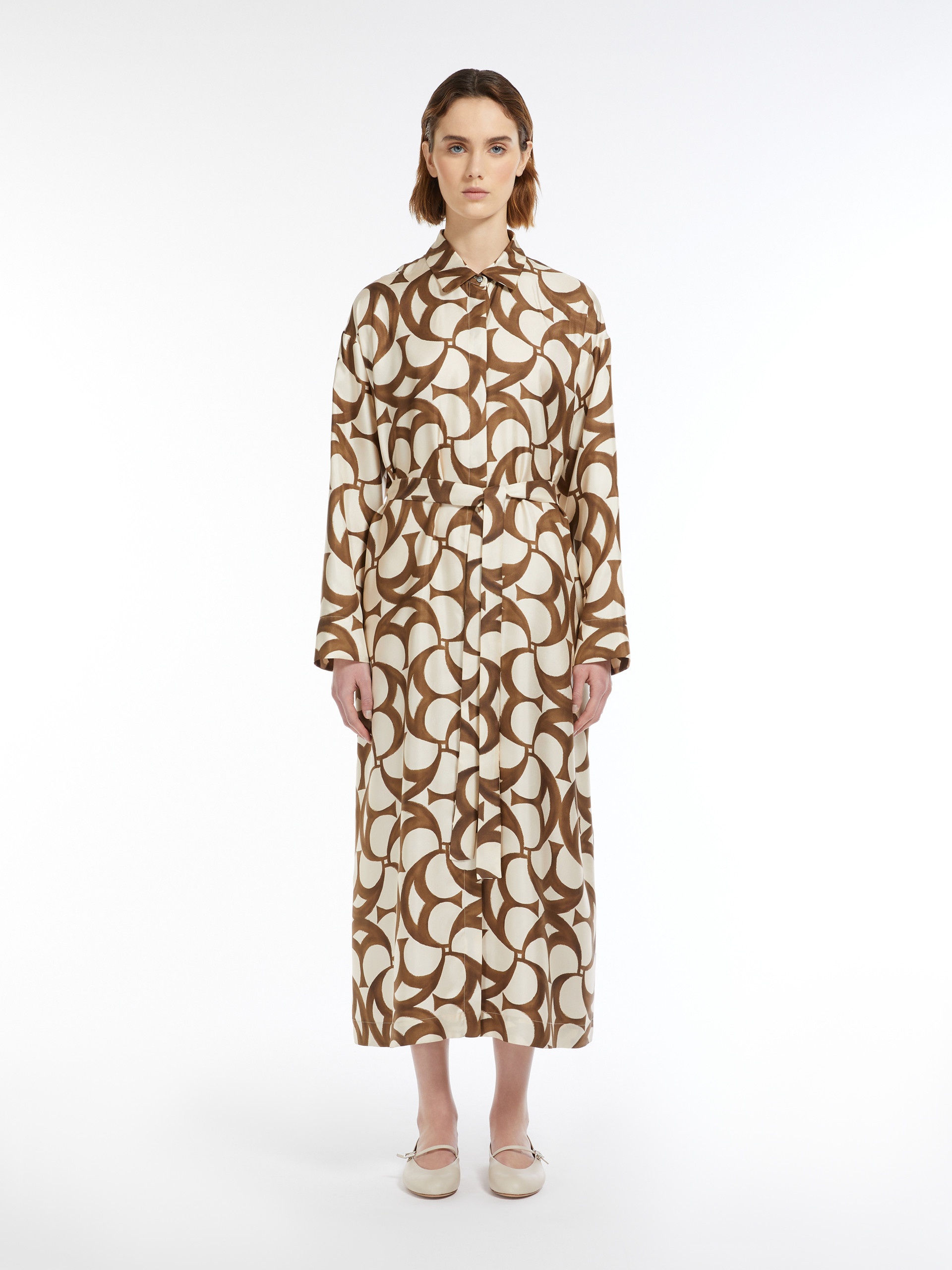 ILEANA Shirt dress in printed silk - 3