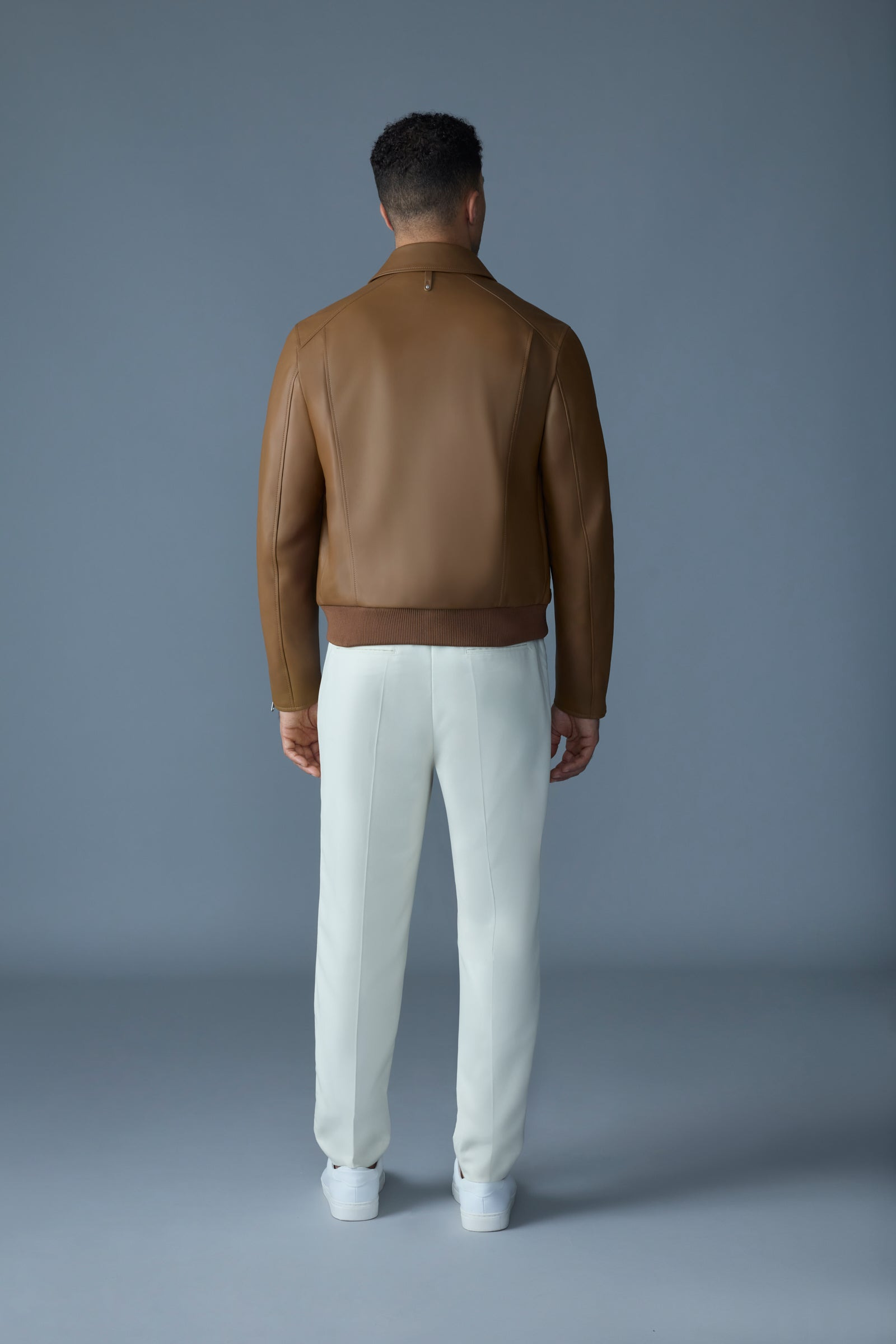 CHANCE-Z Spread Collar Leather Jacket - 4