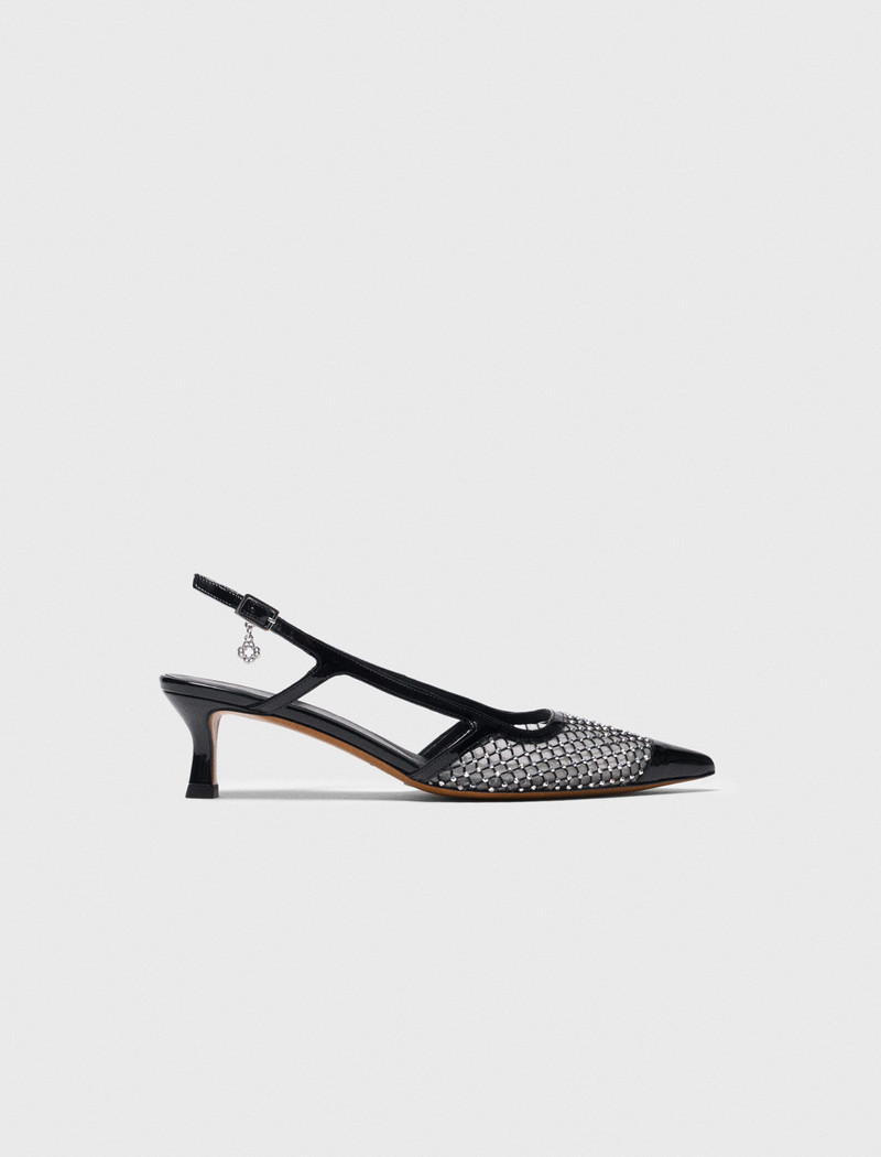 Rhinestone mesh pumps 9