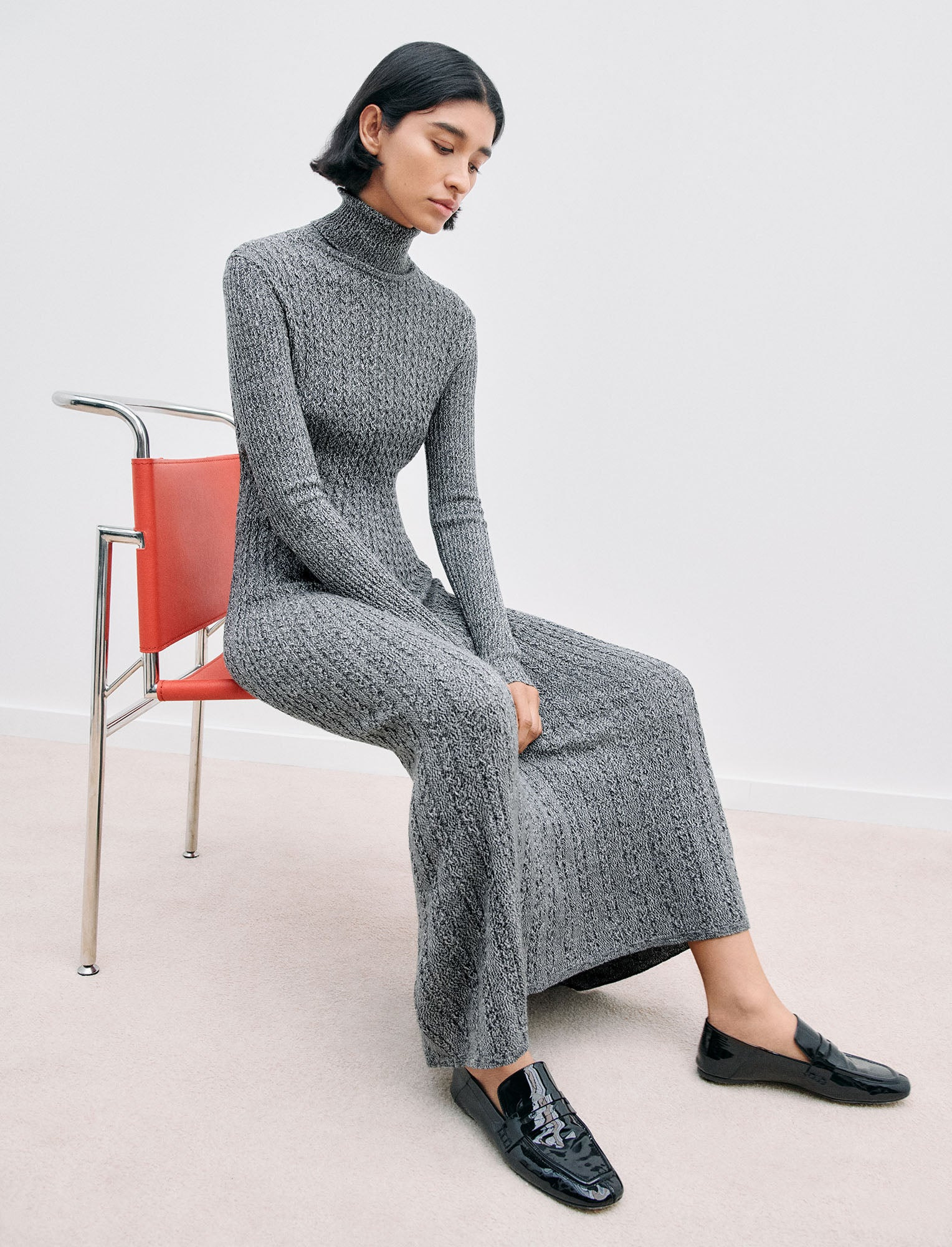 Ribbed Cable Knit Dress - 6
