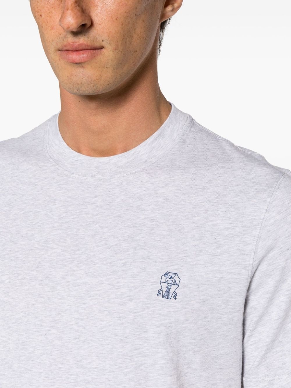 Brunello Cucinelli Logo Cotton T Shirt - 4