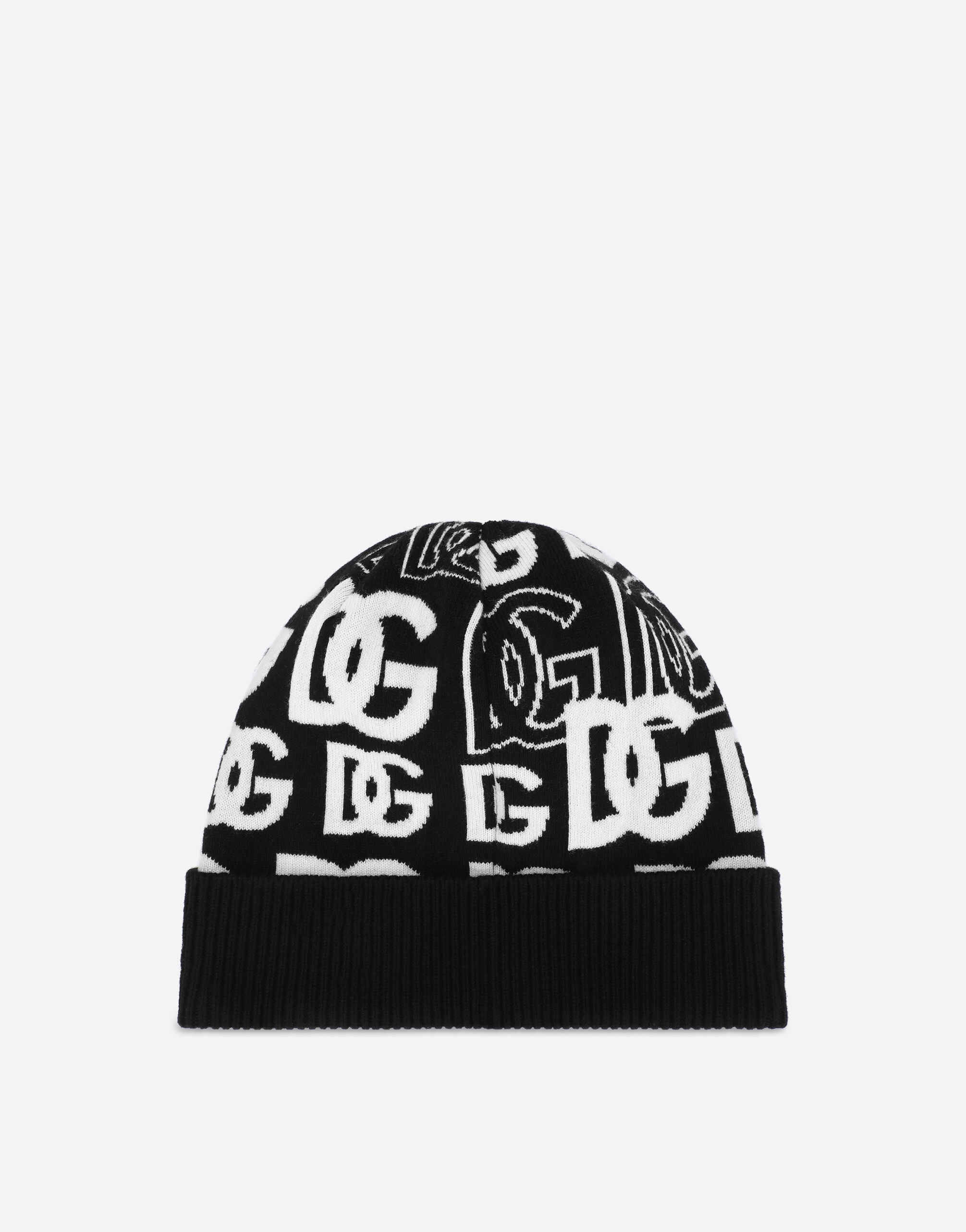 Cashmere hat with all-over DG logo - 2