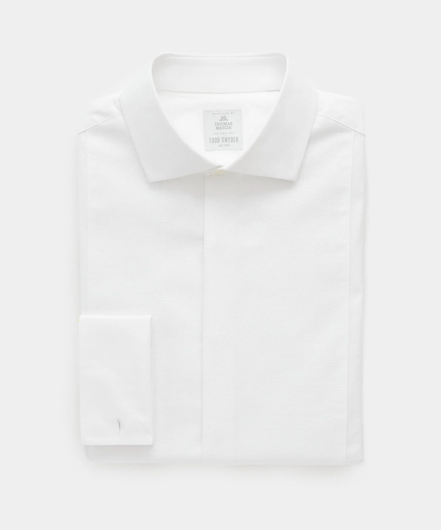 Italian Cotton Pique Bib Front Tuxedo Shirt - 1