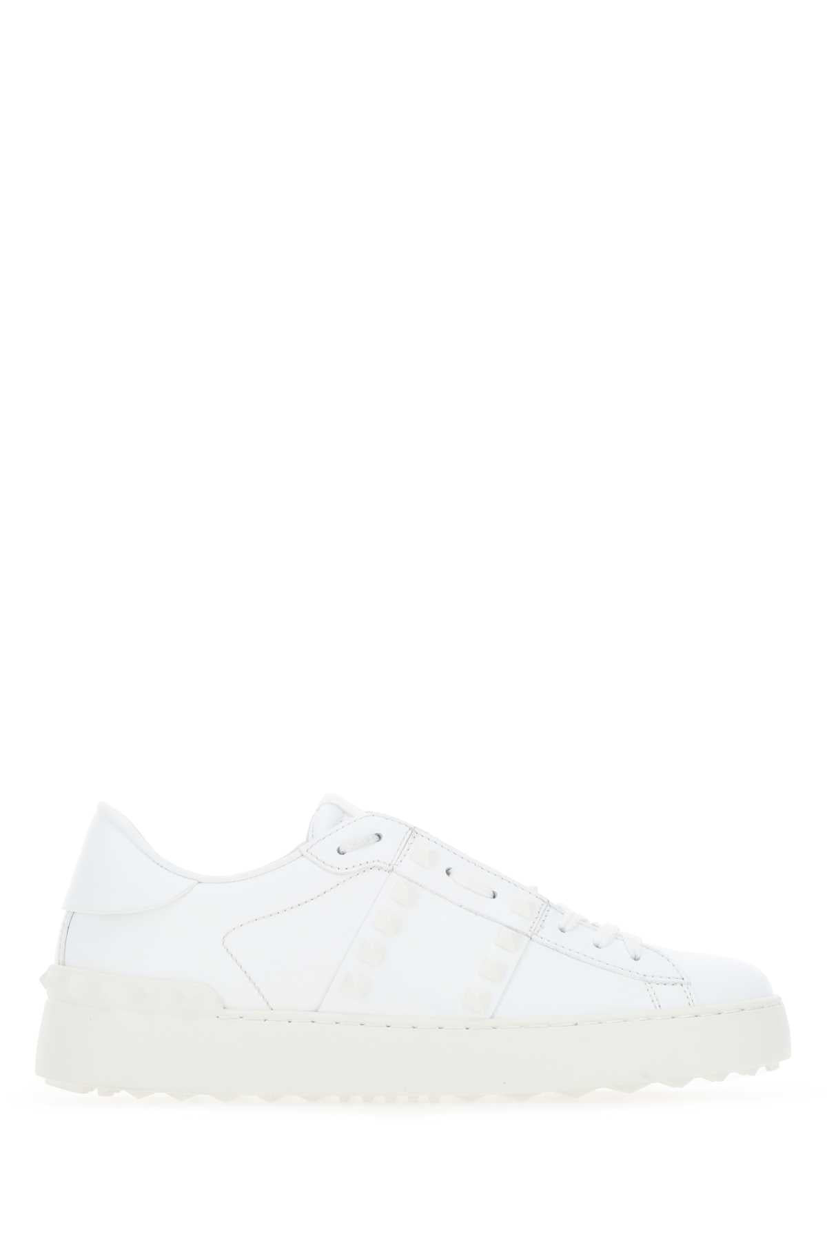 Valentino Garavani Women White Leather Rockstud Untitled Sneakers - 1