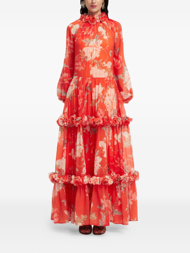 Angela ruffled floral maxi dress 3