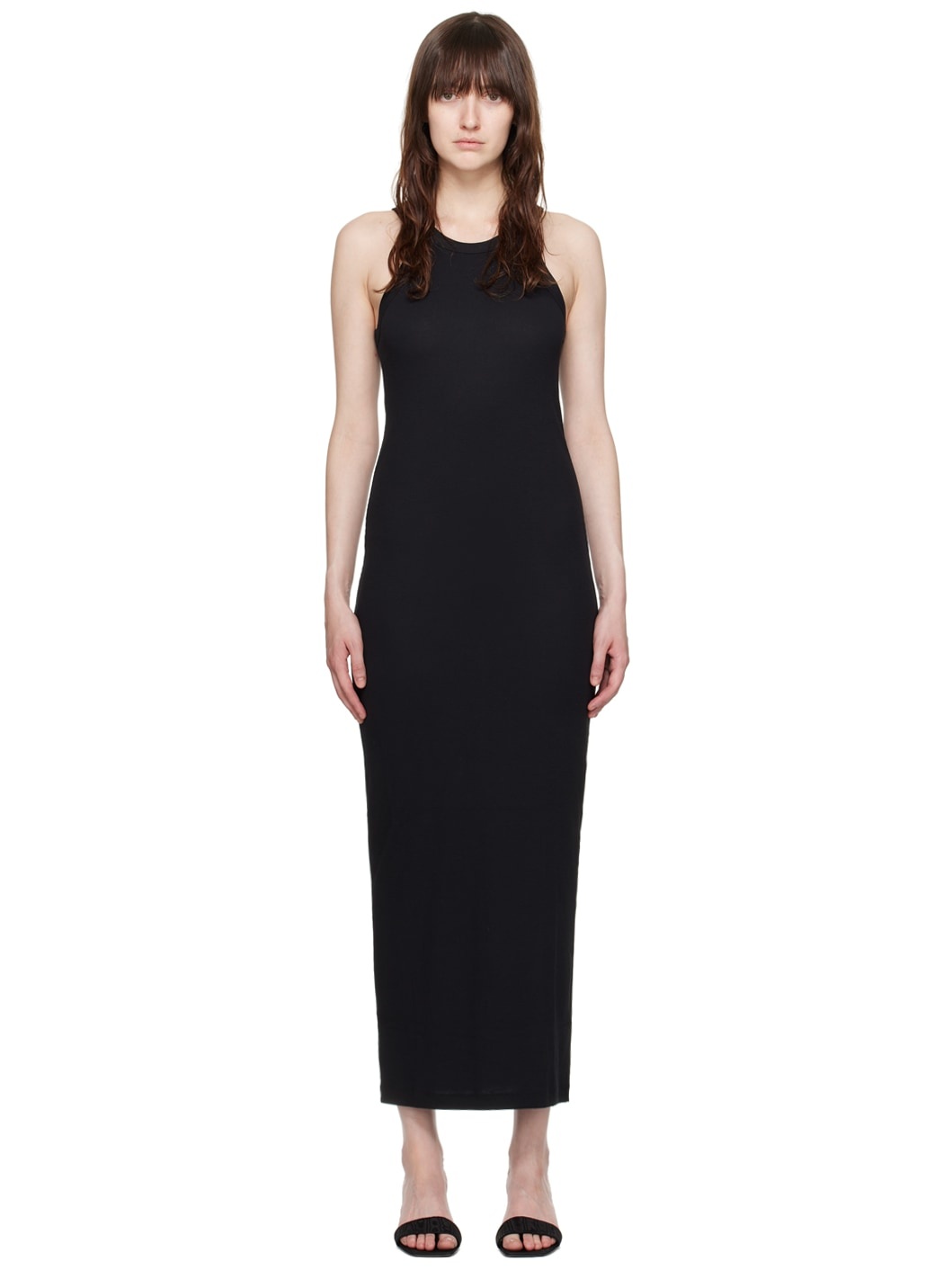 Black Curved Maxi Dress - 1