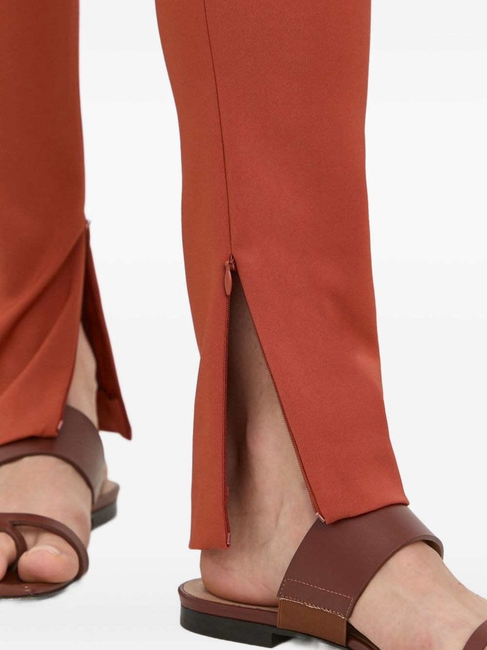 split-hem slim-fit trousers - 3