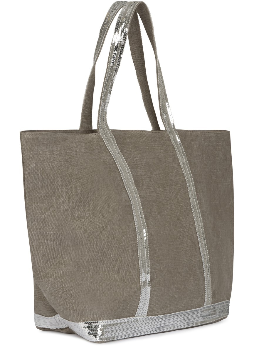 Linen and Sequins L Cabas Tote - 2